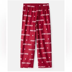 🪐 Merry & Bright Christmas Loose Fit Pajama Bottoms - Red